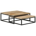 vidaXL Tables gigognes 2 Pièces Bois solide de manguier