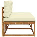 vidaXL Sofa de milieu extérieur avec coussin 2 Pièce Naturel