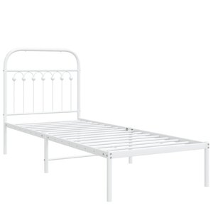 vidaXL Cadre de lit métal avec tête de lit blanc 80x200 cm