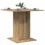 vidaXL Table à manger chêne artisanal 80x80x75 cm bois d'ingénierie