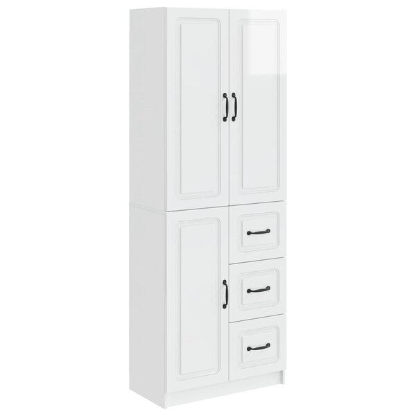 vidaXL Ensemble de Meubles 2 Pièces Blanc brillant Bois d'ingénierie