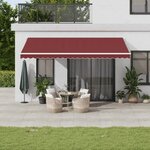 vidaXL Auvent manuel rétractable bordeaux 500x350 cm