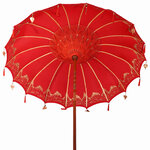 vidaXL Parasol balinais avec base Rouge 215 x 215 x 260 cm