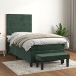 vidaXL Sommier à lattes de lit et matelas Vert foncé 80x200 cm Velours