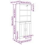 vidaXL Haut Armoire 2 Pièces Chêne noir Bois d'ingénierie