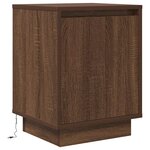 VidaXL Table de chevet avec lumières LED chêne marron 38x34x50 cm