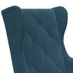 vidaXL Fauteuil Bleu Velours
