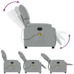 vidaXL Fauteuil inclinable de massage gris clair tissu