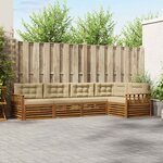vidaXL Ensemble de canapés d'extérieur 5 pc Naturel et Beige