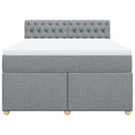 vidaXL Sommier à lattes de lit avec matelas Gris clair 160x200cm Tissu