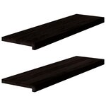 vidaXL Marches d'escalier 2 Pièces marron foncé 90x30x2 cm chêne massif