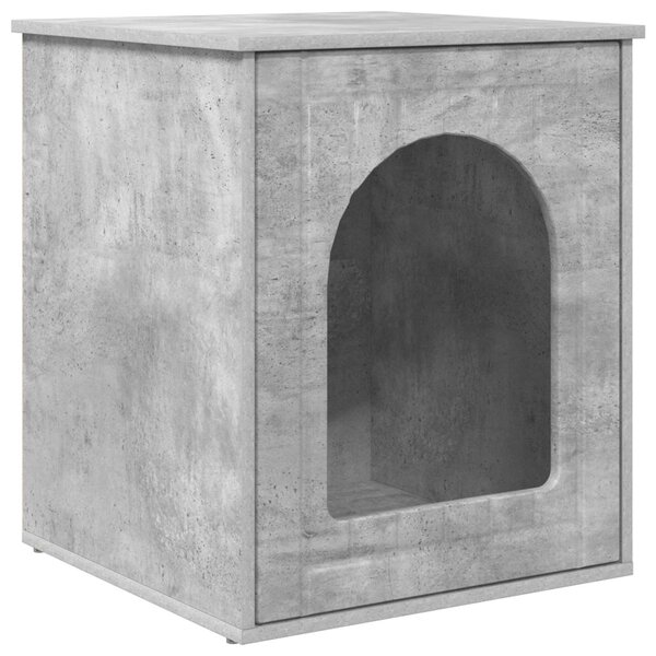 vidaXL Maison pour chat Béton 53 x 52 x 62 cm Bois d'ingénierie