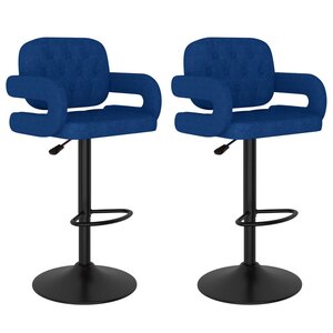 vidaXL Tabourets de bar lot de 2 bleu tissu