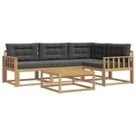 vidaXL Ensemble de canapés d'extérieur 5 pc Blanc et anthracite