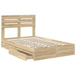 vidaXL Lit de Rangement Chêne Sonoma 120 x 200 cm Bois d'ingénierie