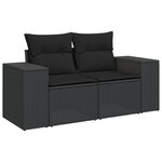 vidaXL Salon de jardin 9 Pièces avec coussins noir résine tressée