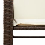 vidaXL Canapé de jardin 2 places avec table et tabourets marron rotin