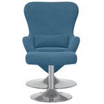 vidaXL Fauteuil œuf 2 Pièces Bleu 63 x 73 x 90 cm Velours