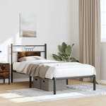 vidaXL Cadre de lit sans matelas chêne fumé 75x190cm bois d'ingénierie