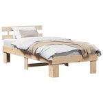 vidaXL Cadre de lit avec tête de lit Naturel 90 x 190 cm Pin massif