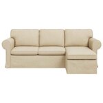 vidaXL Canapé Crème 215 x 138 x 80 cm tissu