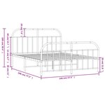 vidaXL Cadre de lit métal sans matelas avec pied de lit noir 140x190cm