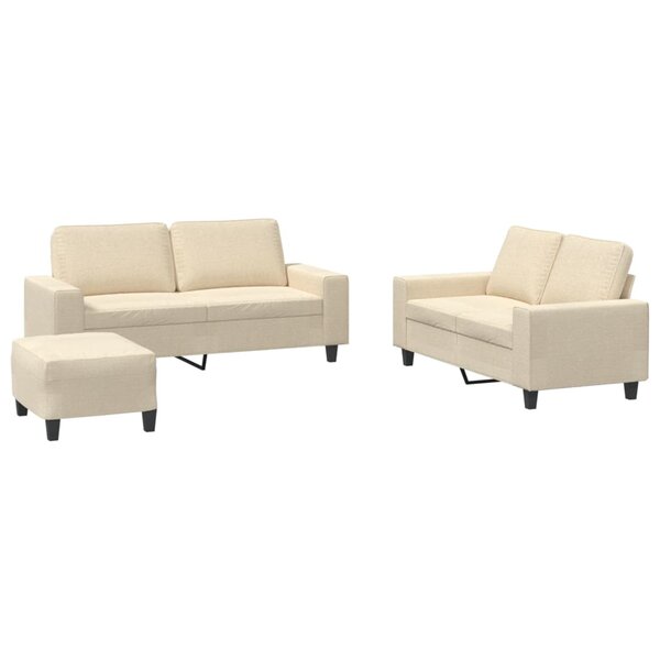 vidaXL Ensemble de canapés 3 Pièces crème tissu