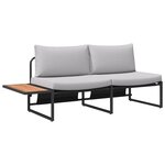 vidaXL Canapé de jardin avec coussin Marron 200.5 x 70 x 85.5 cm Métal