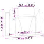 vidaXL Coussin de tête de lit noir 80 cm similicuir