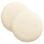 vidaXL Coussins de siège 2 Pièces Crème Ø 30 cm Tissu en velours côtelé