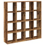vidaXL Bibliothèque vieux bois 137 5x29x137 5 cm bois d'ingénierie