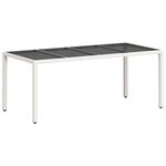 vidaXL Ensemble à manger de jardin et coussins 7 Pièces blanc rotin verre