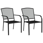 vidaXL Ensemble à manger de jardin 3 Pièces anthracite acier