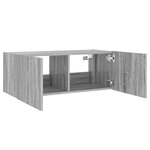 vidaXL Meuble TV mural avec lumières LED sonoma gris 80x35x31 cm