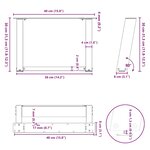 vidaXL Pieds de table basse en U 2 pièces Anthracite 40 x (30-31) cm Acier