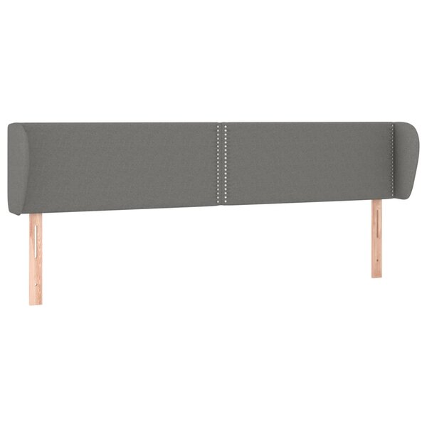 vidaXL Tête de lit avec oreilles Gris foncé 183x23x78/88 cm Tissu