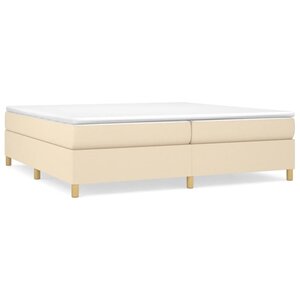 vidaXL Sommier à lattes de lit avec matelas Crème 200x200 cm Tissu