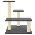 vidaXL Arbre à chat avec griffoirs en sisal Gris foncé 61 cm