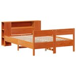 vidaXL Lit bibliothèque sans matelas cire marron 140x200 cm pin massif