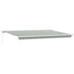 vidaXL Auvent Rétractable Vert et blanc 500 × 300 cm Tissu et Métal