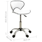 Chaise fauteuil siège de bureau informatique étude similicuir blanc 02_0023986