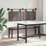 vidaXL Tête de lit suspendue Avec lumière LED Gris foncé PU antique