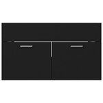 vidaXL Armoire d'évier avec lavabo intégré Noir Aggloméré