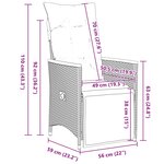 vidaXL Ensemble de bistro de jardin 7 Pièces coussins gris poly rotin