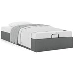 vidaXL Cadre de lit ottoman sans matelas gris foncé 90x190 cm tissu