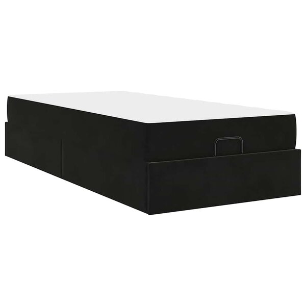 vidaXL Cadre de lit avec matelas Noir 90 x 190 cm Velours