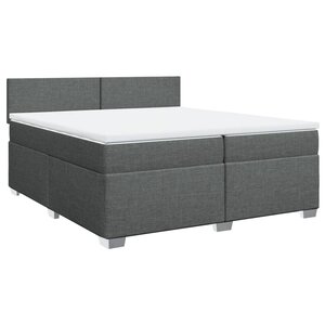 vidaXL Sommier à lattes de lit avec matelas Gris foncé 200x200cm Tissu