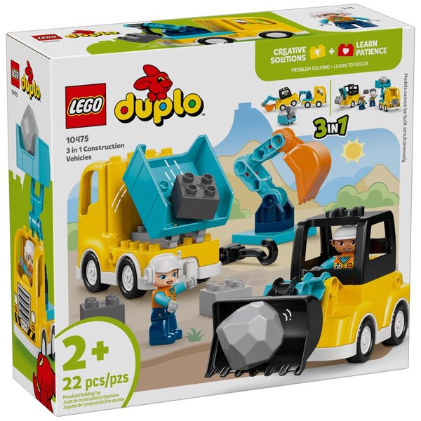 LEGO DUPLO 10475 Les véhicules de chantier 3-en-1  22 pièces  2 figurines