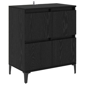 vidaXL Buffet Chêne noir 60 x 35 x 70 cm Bois d'ingénierie et fer