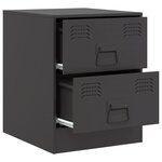 vidaXL Tables de chevet 2 Pièces noir 34 5x39x44 cm acier